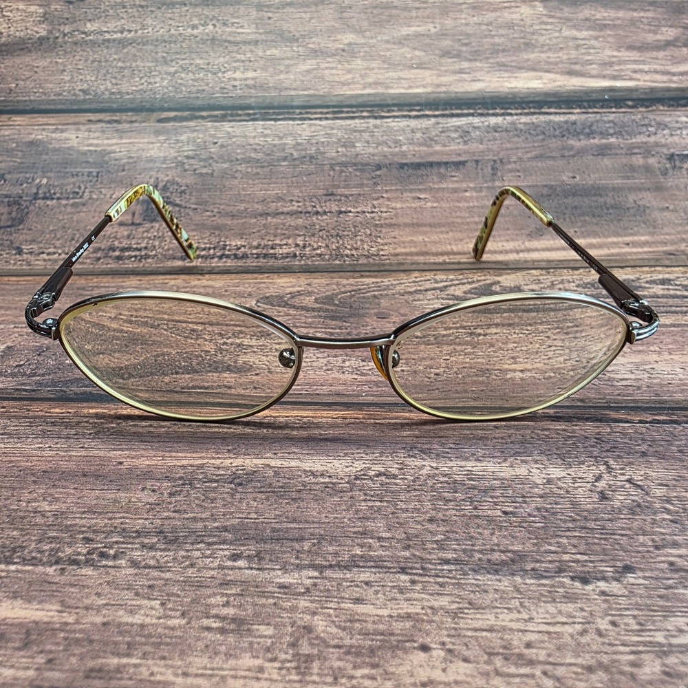 Vera Bradley 3002 Champagne Java Blue Oval Metal Eyeglass Frames 49-18-135